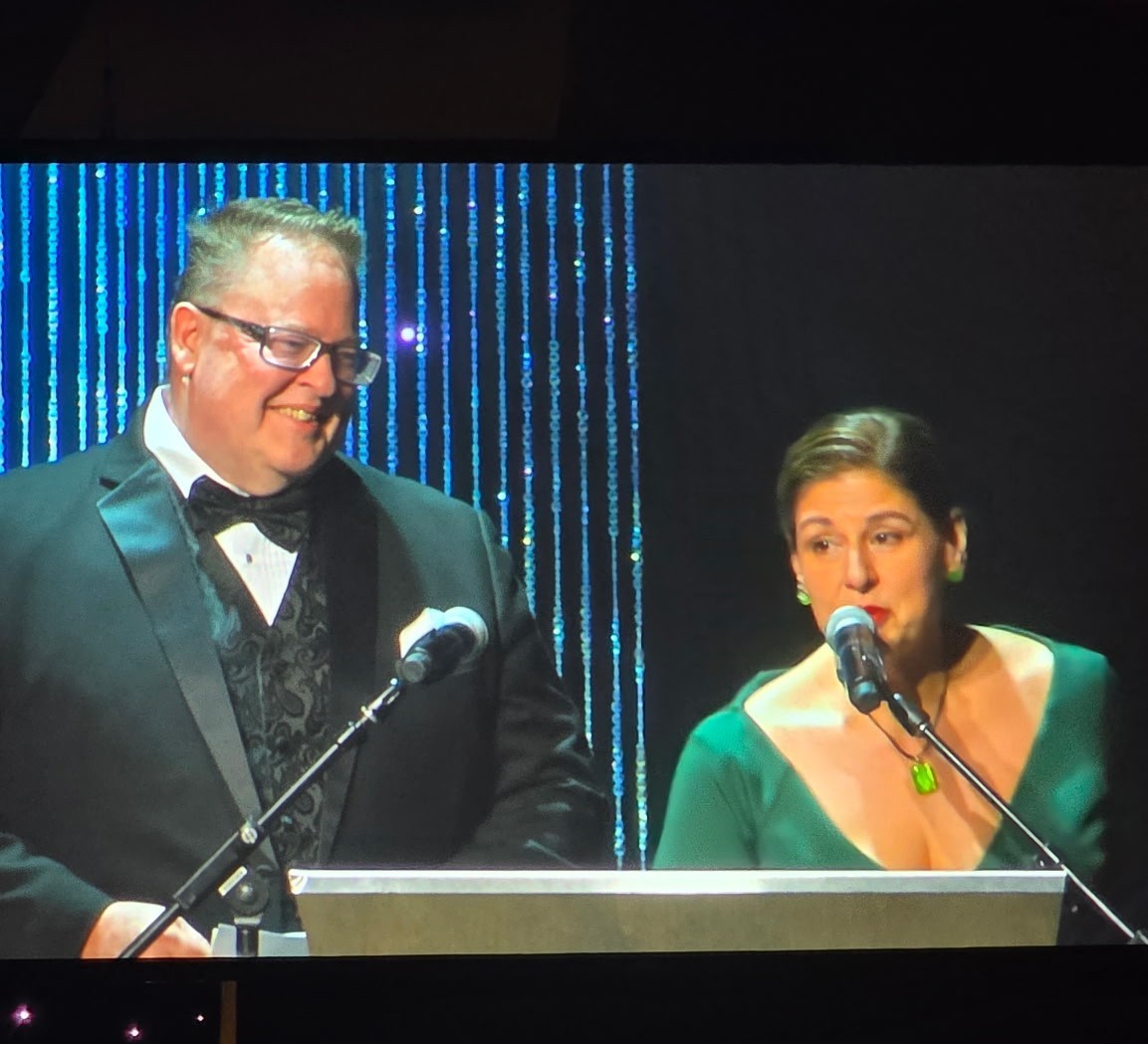 Vivians.io recognized on stage as Bronze Business of the Year